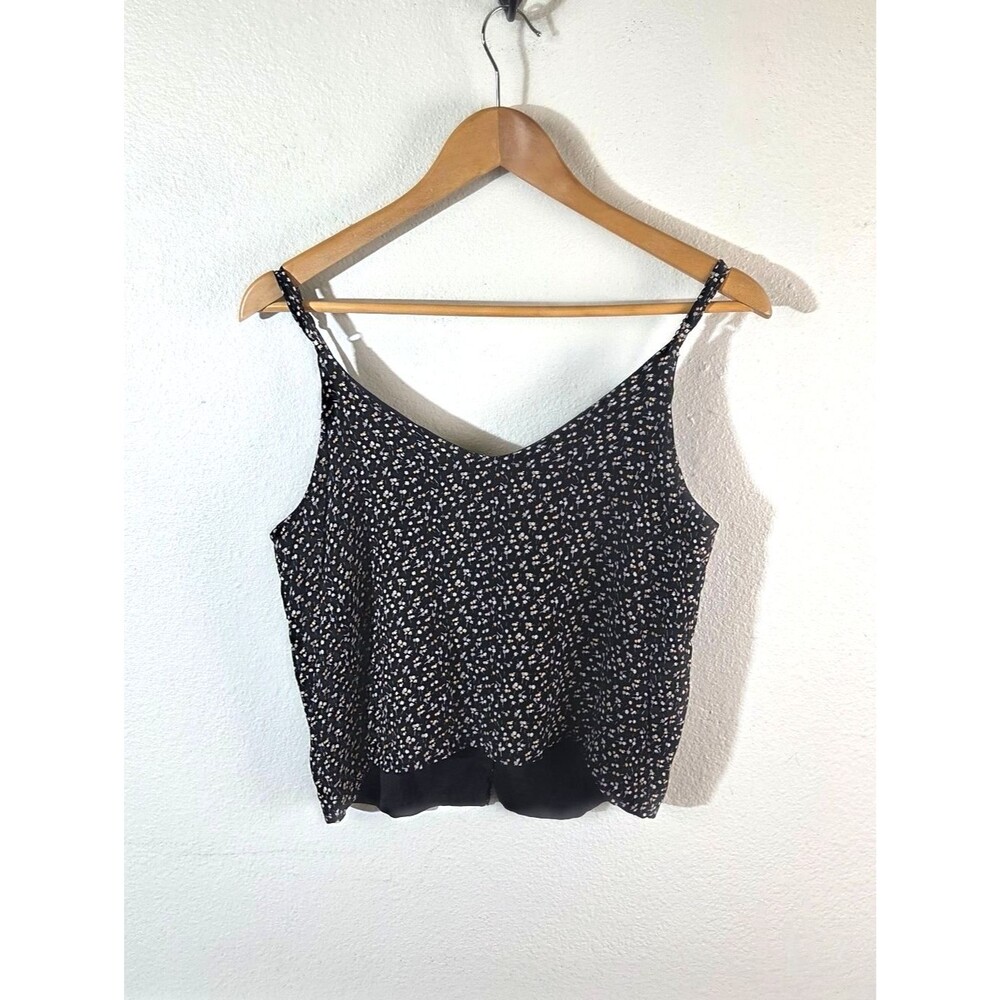 Madewell Women's Size 6 Black Floral Cami Tank Top Lined Viscose Boho - Picture 6 of 11